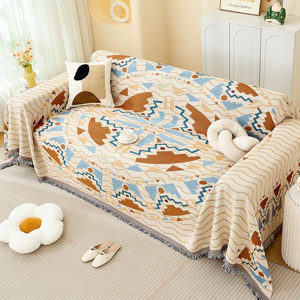 Полотенце для дивана с полным покрытием Ins Cream Wind Cotton Yarn Покрывало для кемпинга Чехол для диванной подушки на все сезоны Универсальный Все включено