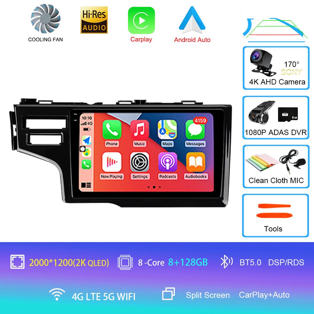 Для Honda Fit Jazz 2014 2015 2016 2017 Автомобильный радиоприемник Android 14 Carplay Автомультимедийный проигрыватель Авторадио GPS Стерео 2din Головное устройство