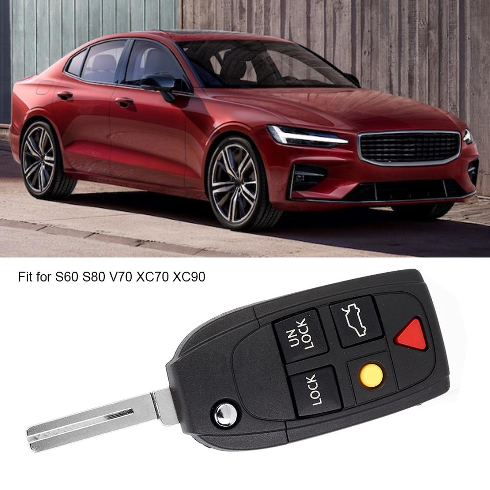 Складной откидной чехол для ключей с 5 кнопками, замена корпуса, подходит для S60 S80 V70 XC70 XC90
