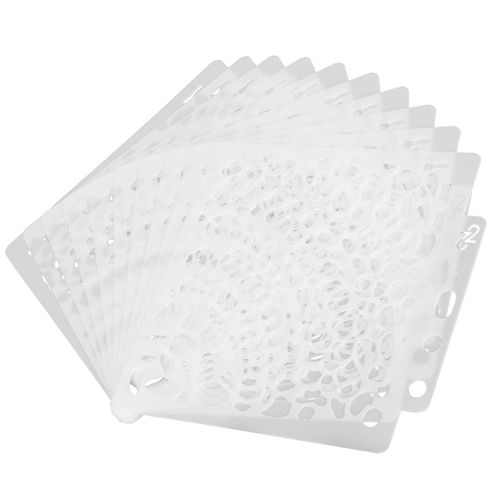 10Pcs Layering Stencils 14x12.8cm Reusable Hollow PET Painting Embossing Templates S137