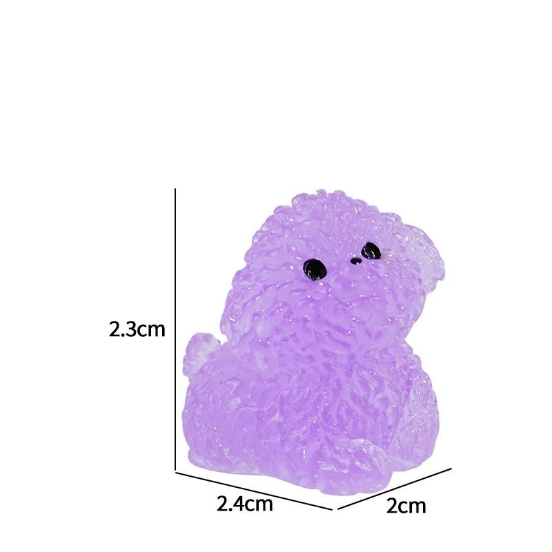 5pcs/10pcs Nightglow Puppy Ornament Home Desk Fluorescence Mini Dog Decoration Room Office Car Cute DIY Resin Ornament Crafts