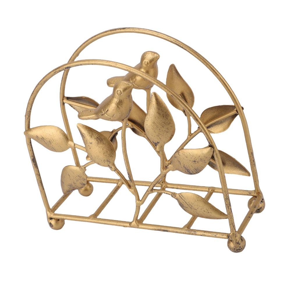 1pcs Vintage Gold Finish Metal Napkin Holder Bronze Color Bird Napkin Holder For Dining Table