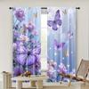 2pc    Window Curtains butterfly pattern Versatile Polyester  Without Electricity Versatile Use for College dormitory decoration