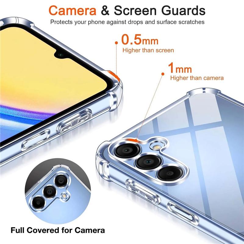 Чехол S24 Ultra Plus Кристально прозрачная подушка безопасности, противоударные мягкие силиконовые чехлы для телефонов для Samsung Galaxy S24 S 24 Ultra Plus S24Ultra S24Plus, чехол из ТПУ