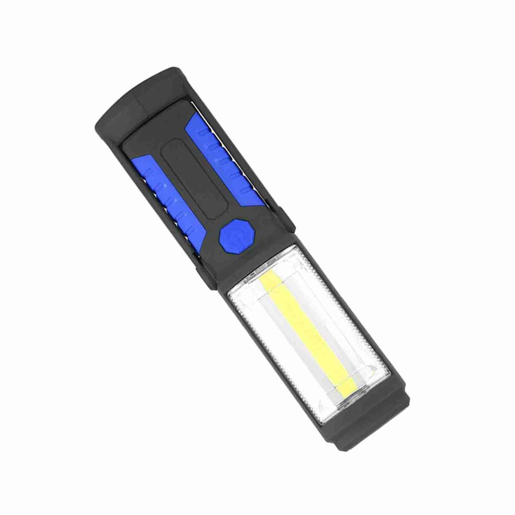 3W Rechargeable COB LED Flashlight Camping Emergency Work Light with Magnetic Stand Red