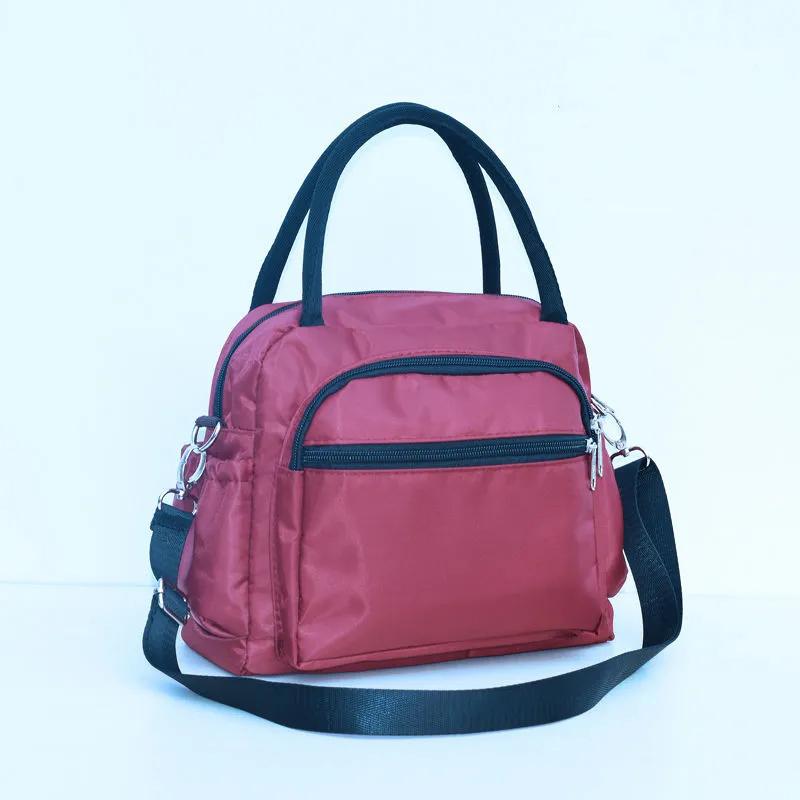 WTEMPO Женские повседневные сумки на одно плечо, женские однотонные сумки Bento большой емкости на молнии с несколькими карманами, холщовая сумка