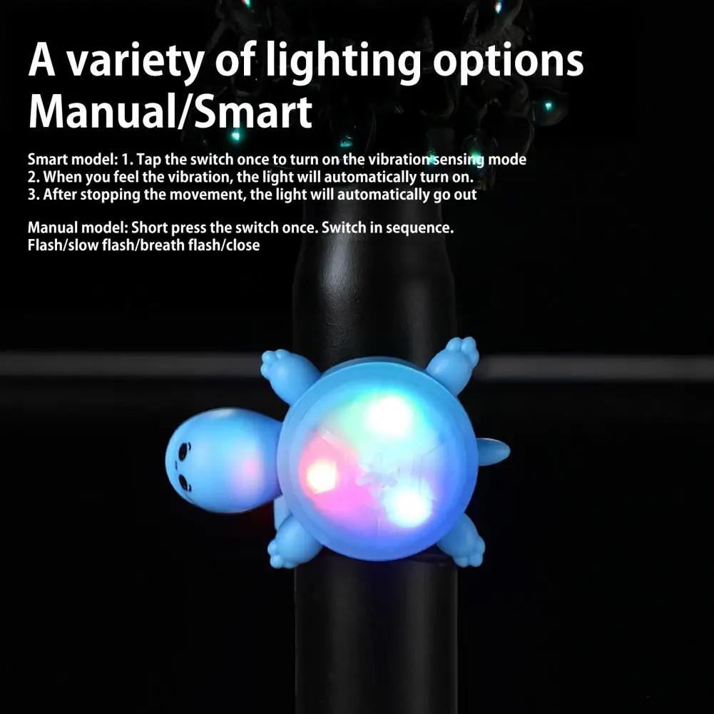Bicycle Turtle Tail Light Waterproof Mini Tortoise LED Lamp Battery Powered MTB Road Bike Night Riding Safety Warning Lamp