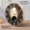 Artistic Geometric Wall Clock Black & Rose Golden Frame Silent Quartz Clock Creative 2D Dial Bedroom Living Room Office Decor