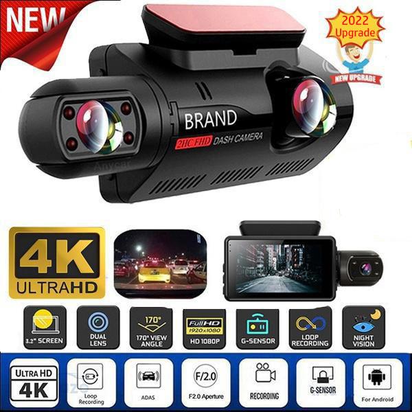 2025 Новое обновление FHD 4K Автомобильный видеорегистратор Камера Видеорегистратор Двойная запись Скрытый видеорегистратор Видеорегистратор 1080P Ночное видение Мониторинг парковки G-сенсор