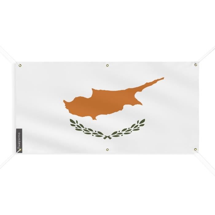 Bannière Drapeau De Chypre - PIXELFORMA - 120x240cm - Polyester Durable - 6 Œillets Renforcés