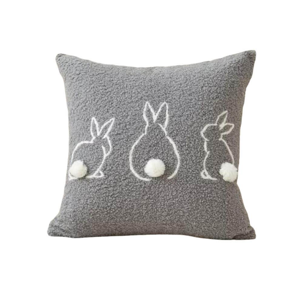 Plush Easter Bunny Pillow Cover Square/Rectangular Pillowslip Cartoon Rabbit Pillow Case Bed Room