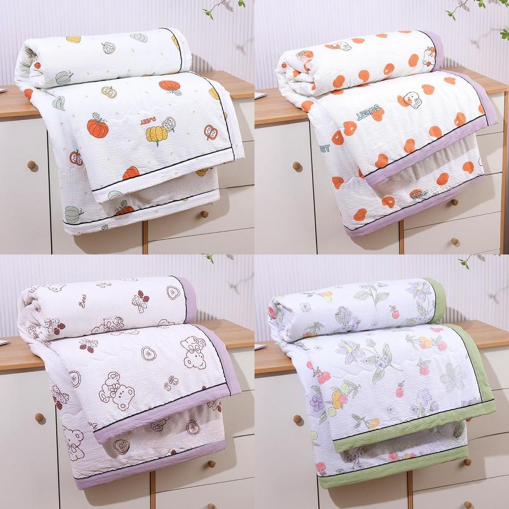Летнее одеяло из пузырчатого хлопка с мягкой тканью, которую можно стирать в машине, для сна в студенческом общежитии