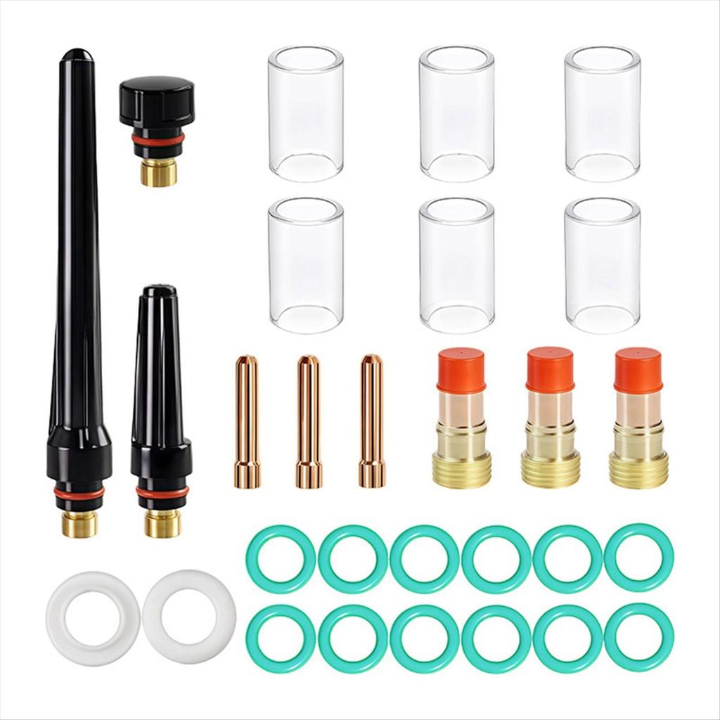 BHBL 29 шт. Аксессуары для горелки TIG, прочные стеклянные насадки Gas Lens для -17/18/26