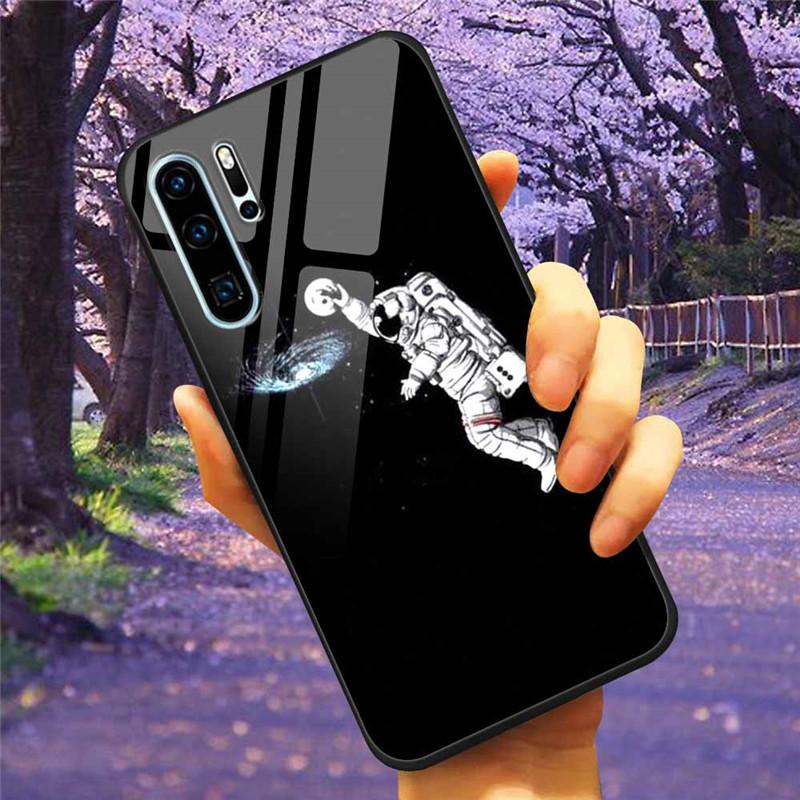Чехол для телефона Huawei P30 Pro Lite Чехол Закаленное стекло Космический Волк Лев Funda для HUAWEI P30 Lite Роскошные чехлы P30Pro P 30 Кошка