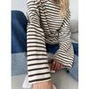 Женская полосатая футболка Hirsionsan с длинными рукавами, весна-лето 2023, большие футболки из 100% хлопка, женские повседневные шикарные футболки, топы для девочек