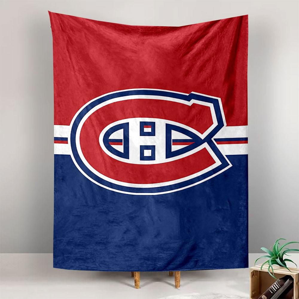 Montreal Canadiens CH Logo Tapestry Wall Hanging, NHL Hockey Team Art, Sports Wall Decor for Bedroom Living Room Man Cave