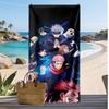 Jujutsu Kaisen Printed Quick Dry Beach Towel Super Absorbent Soft Lightweight Bath Towel for Pool Summer Travel