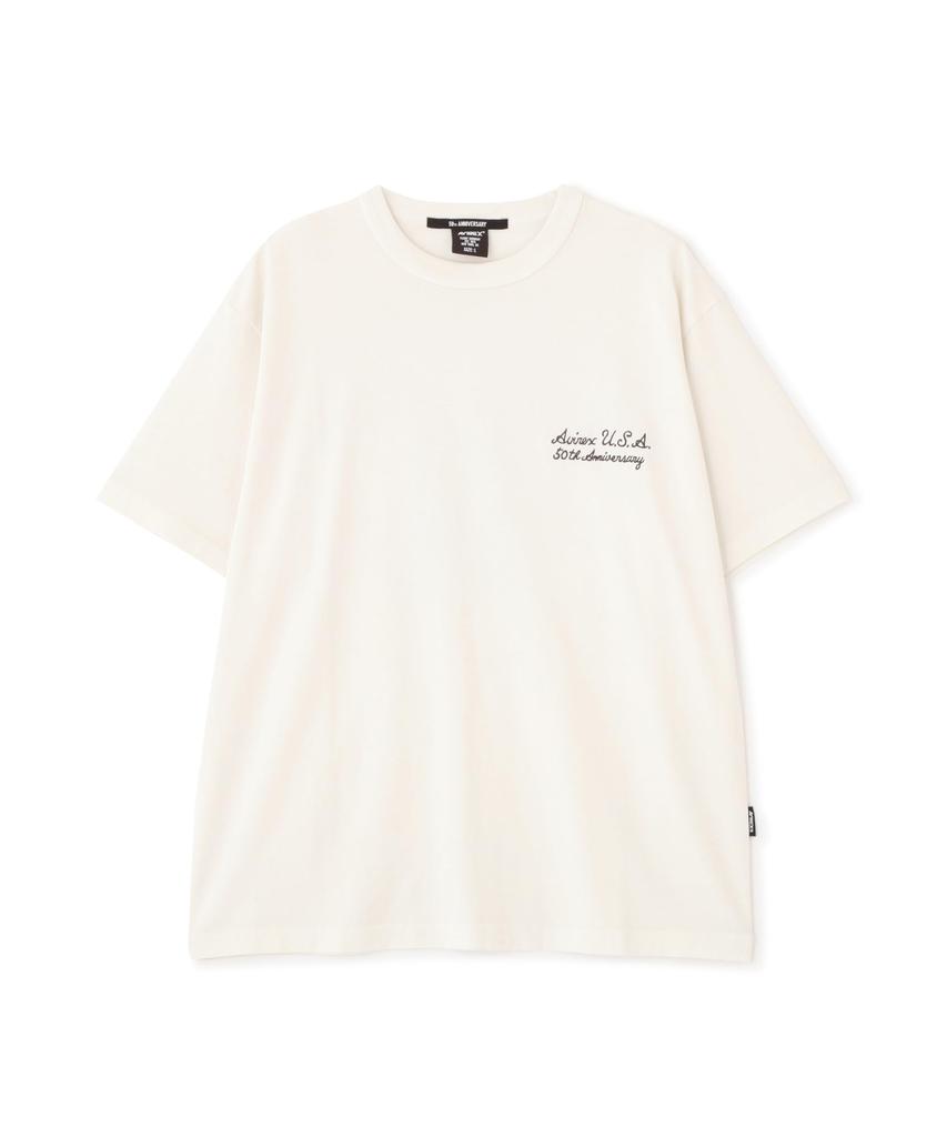 AVIREX HALF-CENTURY ANNIVERSARY T-SHIRT men's M off white 783-5234001