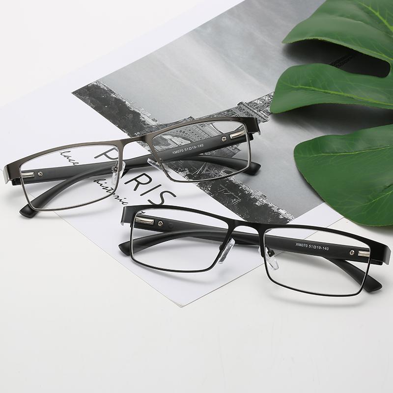 Rooftrellen Metal Frame Men Reading Glasses Vintage Business Hyperopia Eyewear Male Reading Eyeglasses +100 +150 +200 To +400