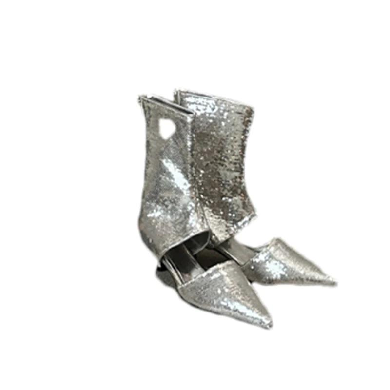 Женские туфли на каблуках с острым носком, шикарные, роскошные, классные, сандалии, женские, тренд 2024 года, новые, зимние, ботинки челси, Mujer Zapatos