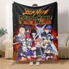 Fairy Tail Characters And Fiery Scene Flannel Blanket With Customizable Name Comfortable In All Seasons Suitable For Sofas Beds Travel Camping And