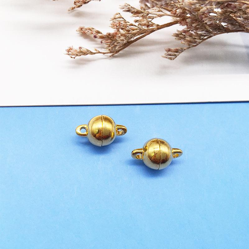 Золотая цилиндрическая магнитная пряжка для самодельных украшений ручной работы - пряжка для соединения ожерелья и браслета