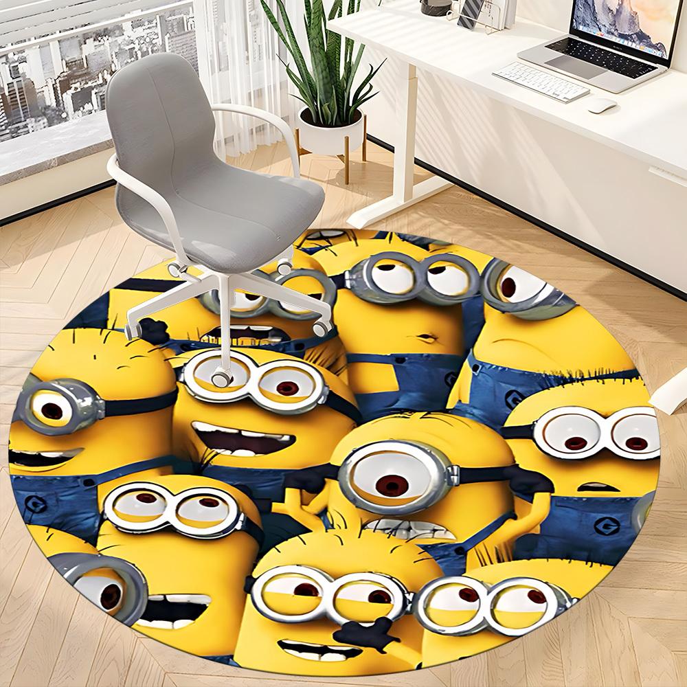 Minions Office Round Area Rug, Under Office Chairs Bedroom Living Room Home Decor a1022157