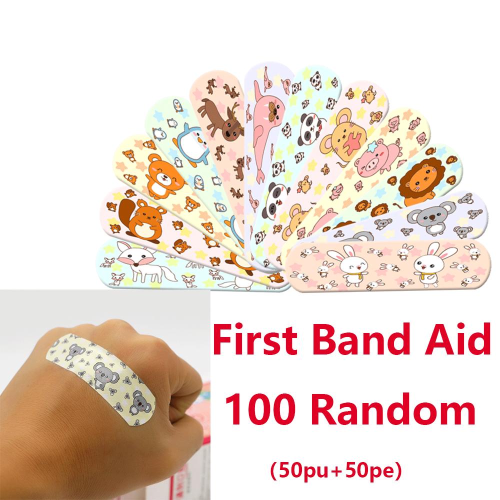 100 шт. водостойкая повязка на рану, клейкие повязки, пластырь для повязки на кожу, мультяшная повязка, первая помощь