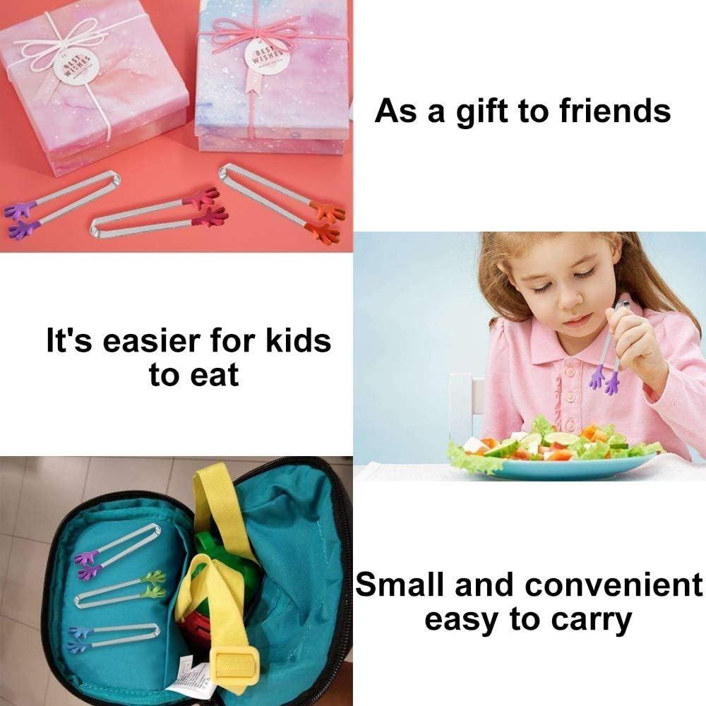 8 штук силиконовых мини-зажимов в форме руки, разноцветные детские зажимы для еды, льда, фруктов, барбекю, легко моющиеся, 5 дюймов