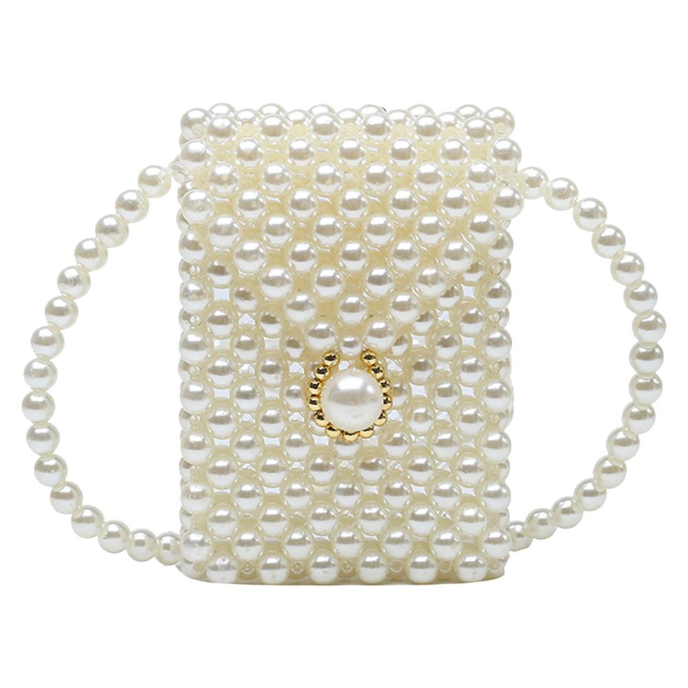 Женская повседневная однотонная сумка-кошелек, повседневная жемчужная мини-сумка-мессенджер с жемчугом, ретро женская сумочка с помадой, сумки на плечо