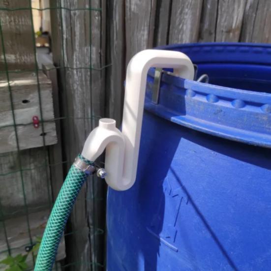 Siphon Overflow Pipe Clamp-on Rainwater Overflow Pipe 3D Printed Overflow Pipe for Fish Tank Large Rain Barrel