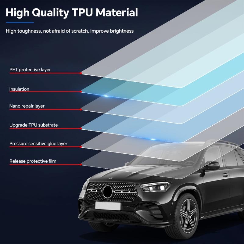 Для Mercedes Benz GLE W167 Базовый - Люкс 2024 2025 Защитная пленка TPU для фар и зеркал заднего вида, устойчивая к царапинам, вырезанная по форме, прозрачная PPF