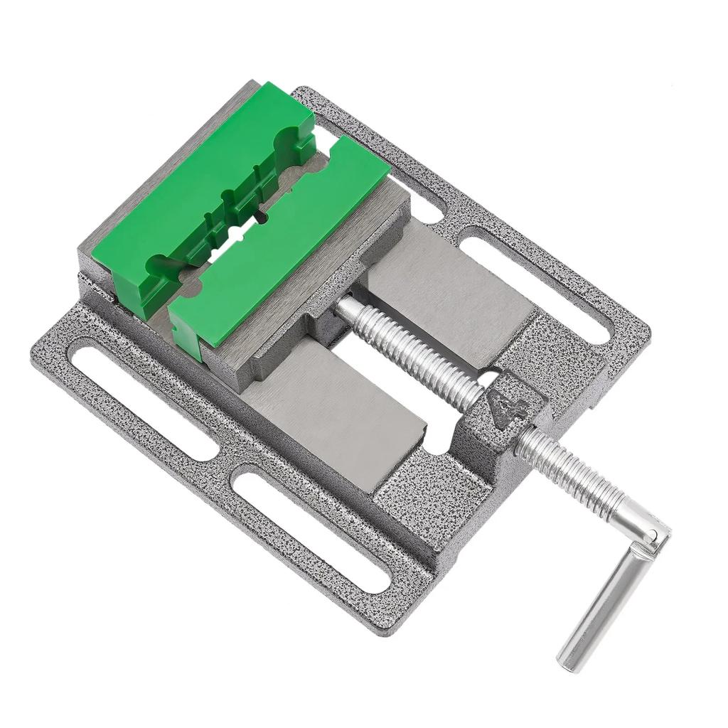 Drill Press Vise Metal Drill Press Vice Workbench Clamp with 2 Pieces Magnetic Multi Grooved Pads Set for Daily Working Supply