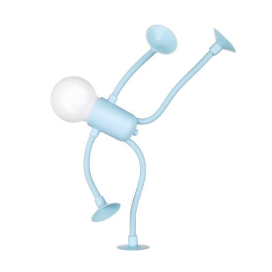 LED Bedside Lamp Changeable Shape Funny Night Light with Suction Cup Soft Glow DIY Shape Cute Light Bulb Man Mini Night