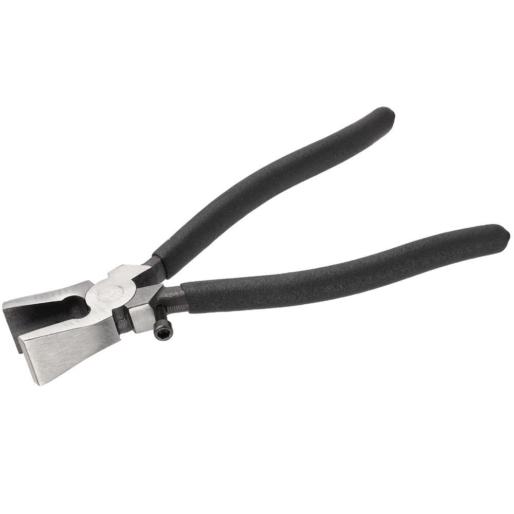 Black Glass Pliers Rubber Tips Flat Nose Pliers Glass Breaking Tool Stained Glass and Mosaics Work