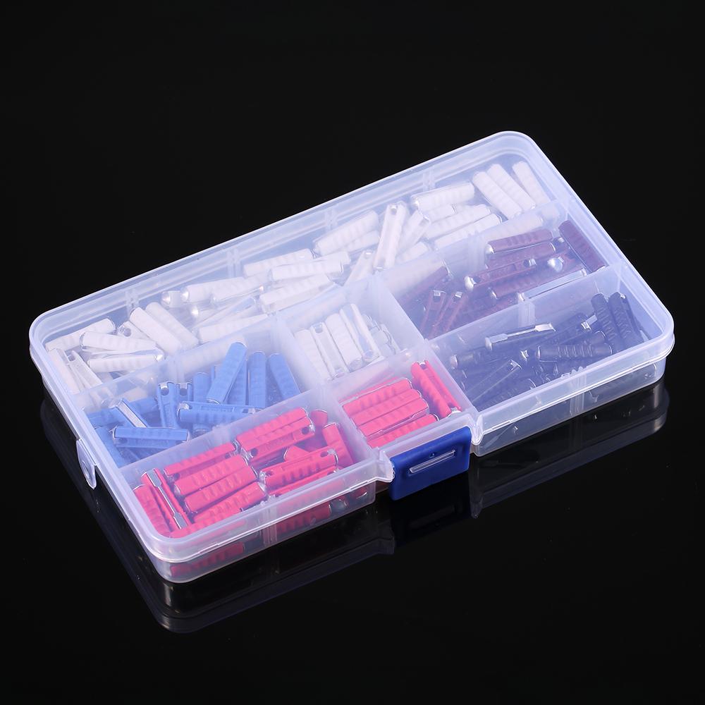 200 шт. Ассортиментная коробка Континентальные предохранители Быстродействующий Торпедный предохранитель Классический автомобиль 5А 8А 10А 16А 25А Немецкий Европейский Автомобильный