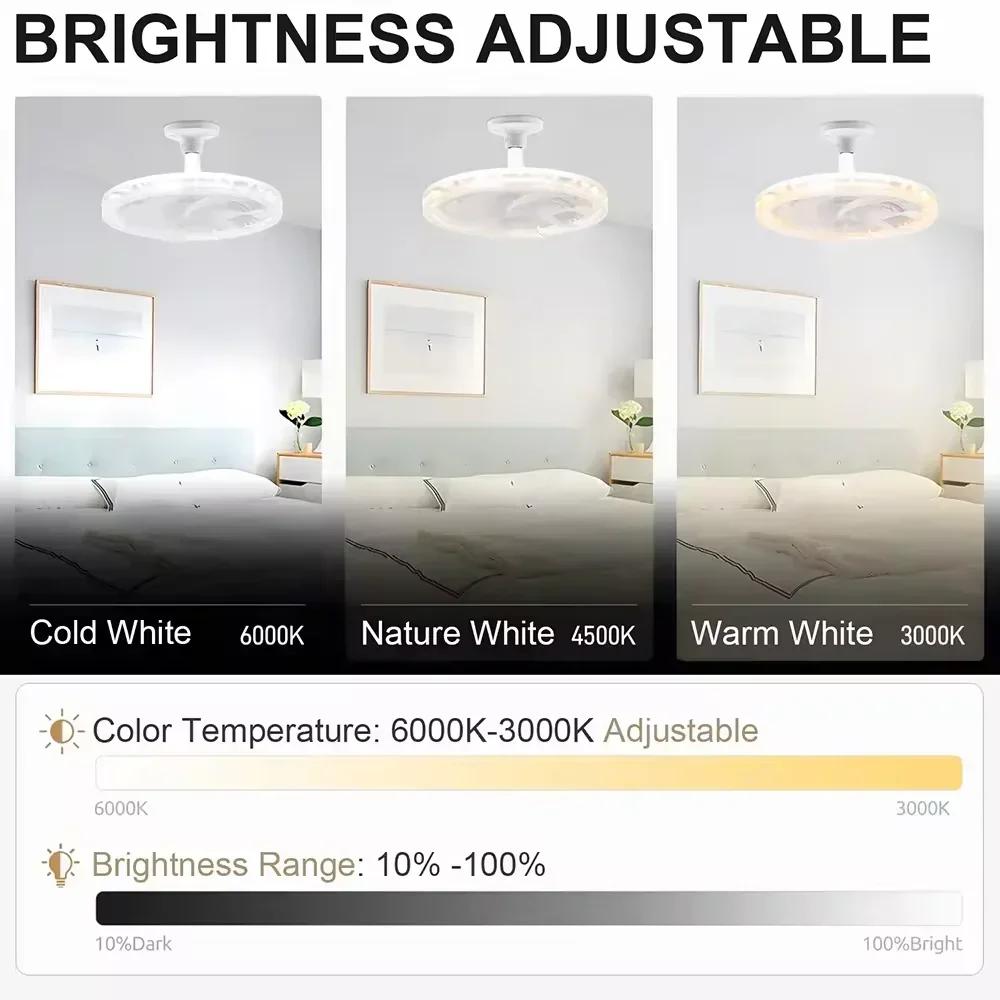 Modern Ceiling Fan With LED Light And Remote Control E27 Chandelier Fan Lamp 4 Speed Silent Powerful For Room Home Lighting