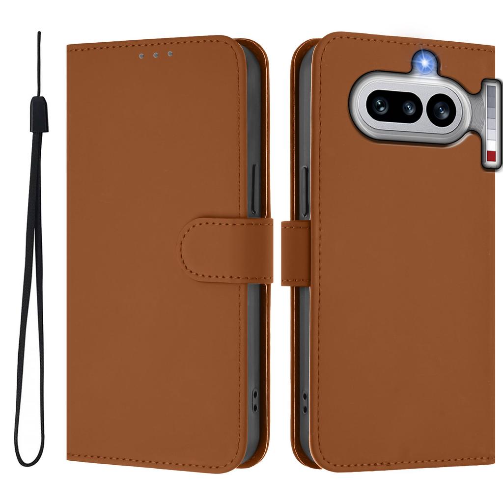 Wallet Case for Phone - Leather/PU, Brown, With Lanyard