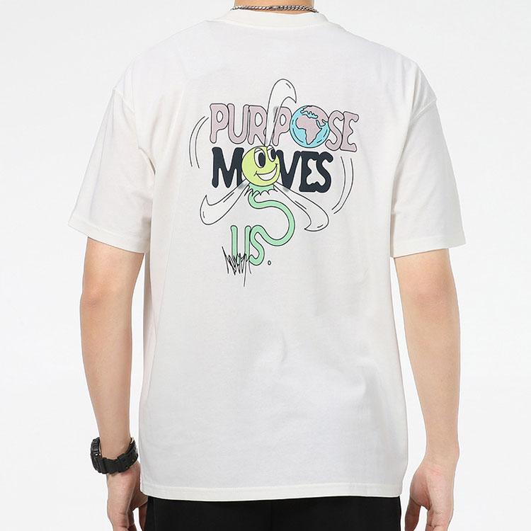 Nike Футболка NSW M2Z Purpose, дышащая спортивная одежда, футболка с короткими рукавами и буквенным принтом, мужские топы, белые DJ1340-901
