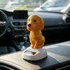 Солнечная игрушка для приборной панели автомобиля в виде собаки Yousheng, Желтый щенок с кивающей головой, Автоматически качающаяся игрушка для офисного стола, Милый животный декор на солнечной батарее для