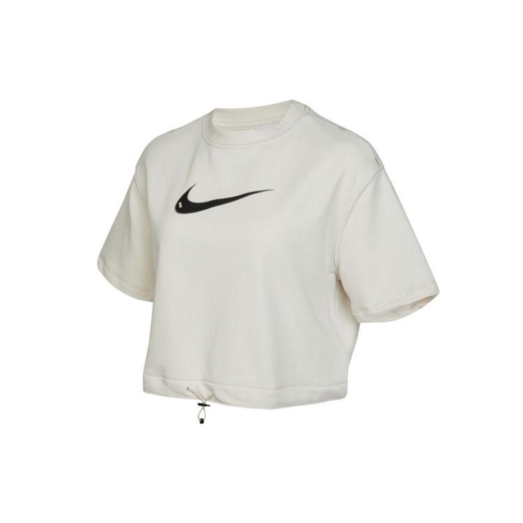 Nike Crop Tops Women's White Crew Neck Moderate (Unisex) Crop Tops DM6745 030