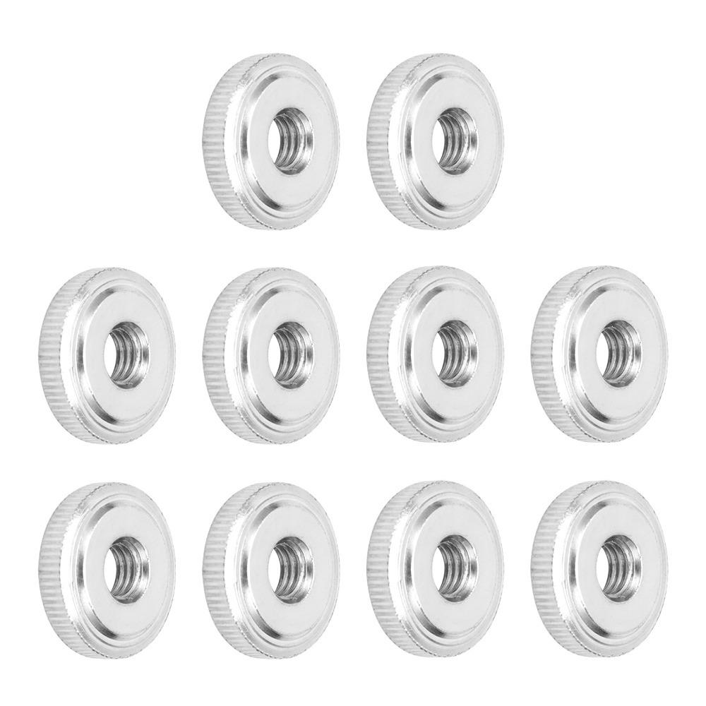 10pcs Flat Head Knurled Thumb Nuts Single Layer Head Carbon Steel Nuts  Fastener Hardware