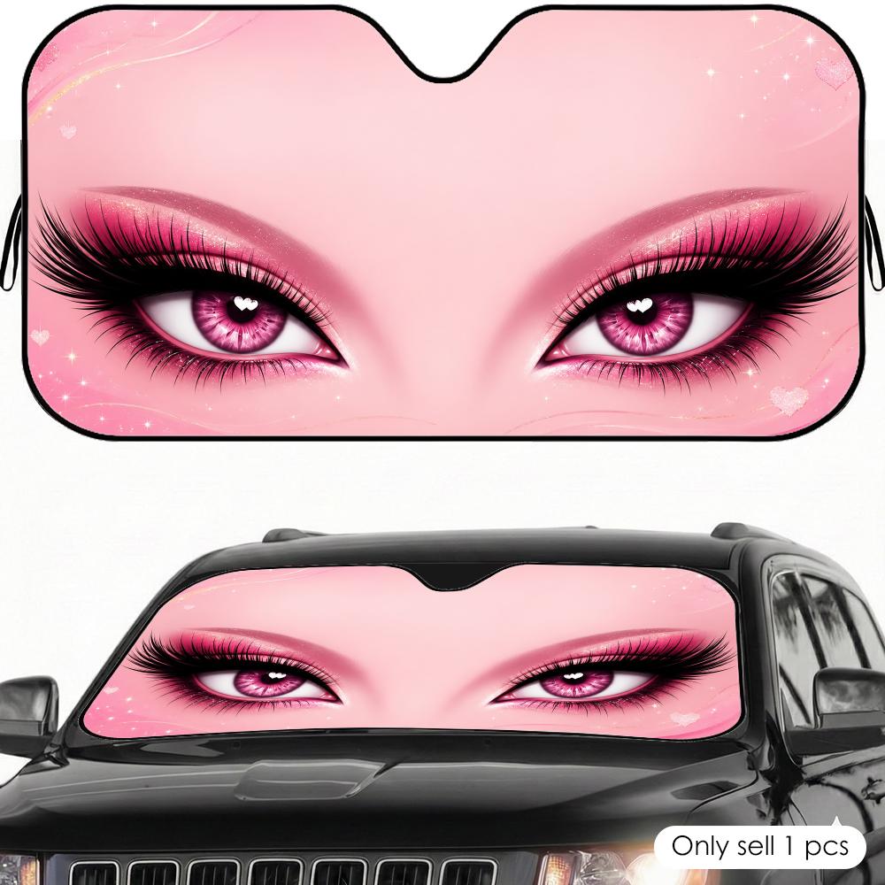 Exquisite eye makeup Sun Visor Car Sun Shade Front Windshield Coverings Blocker Auto Protector Window Visor Screen Cover