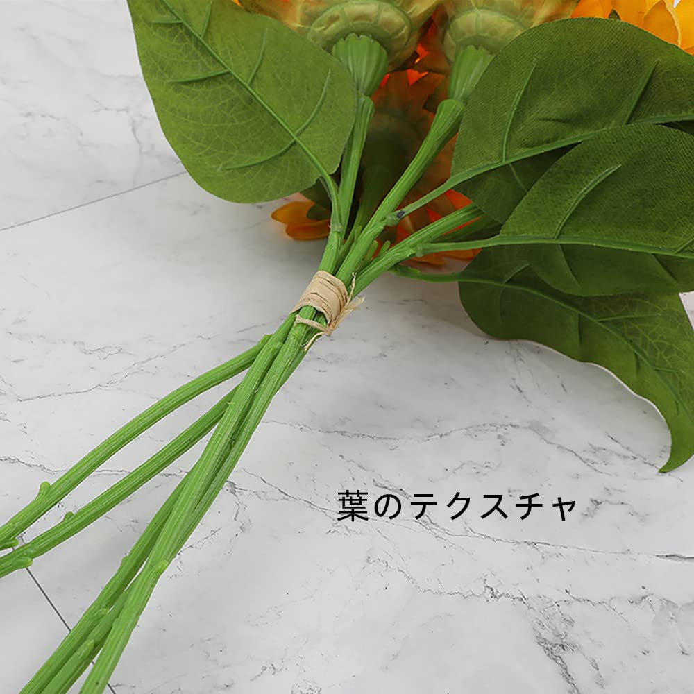 Desikaky Искусственные цветы Подсолнух Букет из шелковых цветов 5 головок 5 штук Искусственное горшечное растение Букет Никогда не увядающие цветы Не требует ухода