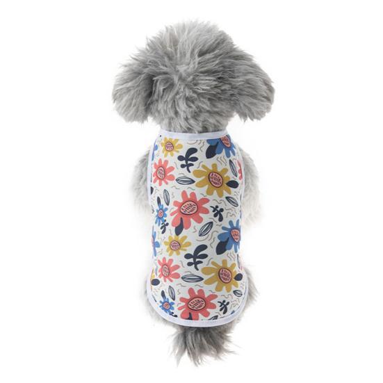 Pet Vest Puppy Shirt Breathable Soft Fabric Wear-Resistant Cute Summer Dog Clothes Printed Pet T-Shirt