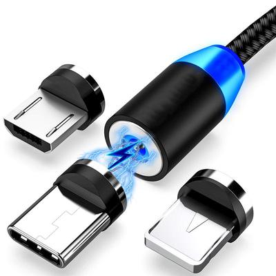 Светодиодный USB Магнитный зарядный кабель для Micro Type-C Быстрая зарядка Модный кабель для iPhone Xiaomi Huawei Samsung