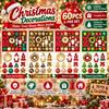 60Pcs Christmas Ornaments Set Shatterproof Xmas Tree Hanging Balls Snowflake Pendants Navidad Holiday 2026 Christmas Decoration