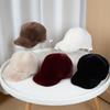 Solid Color Faux Fur Duckbill Hat Warm Warm Plush Hat Fashion Fluffy Baseball Hat  Autumn