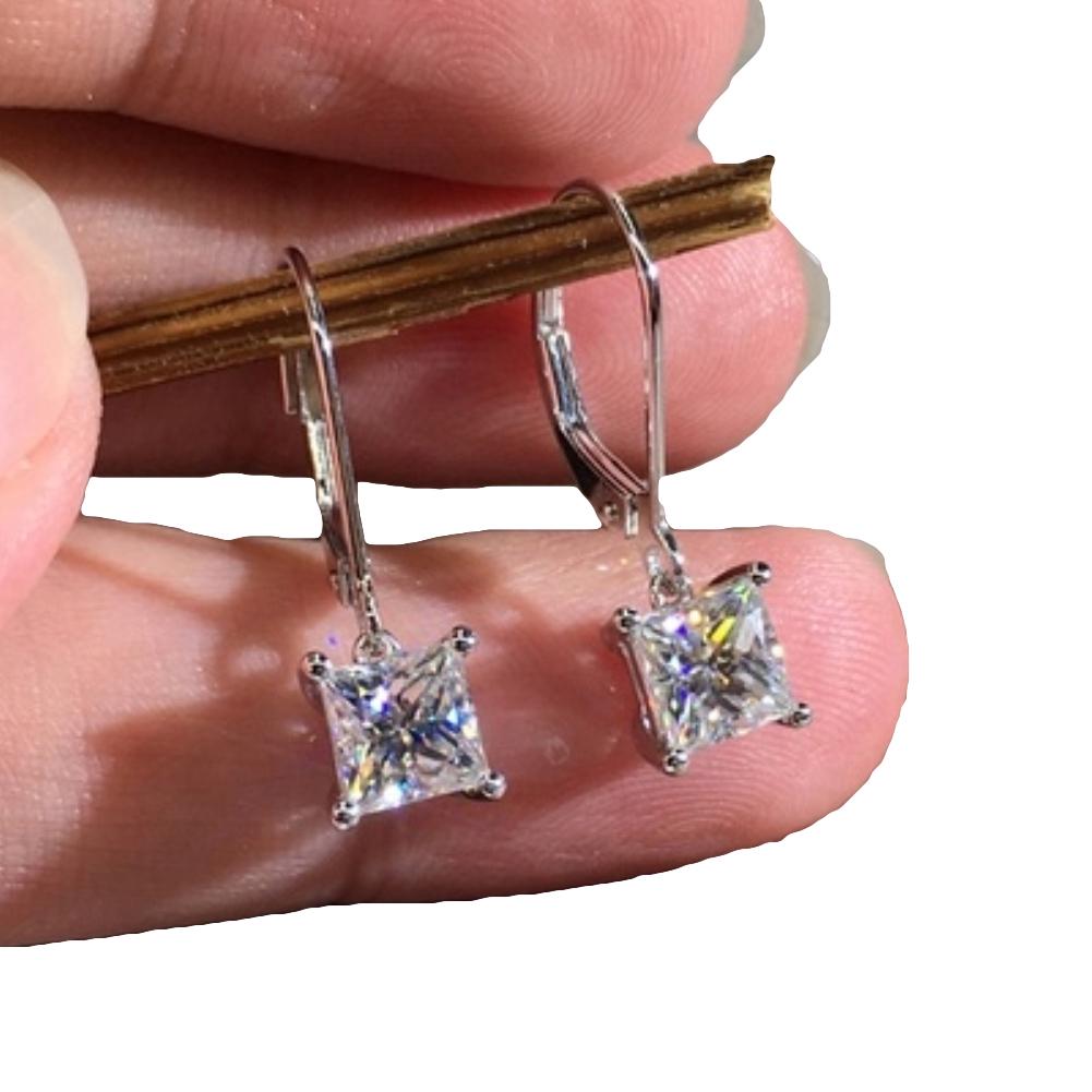 Серьги Bluelans Leverback Подарочные серьги-подвески Princess Dangle Cut Ювелирные изделия для женщин