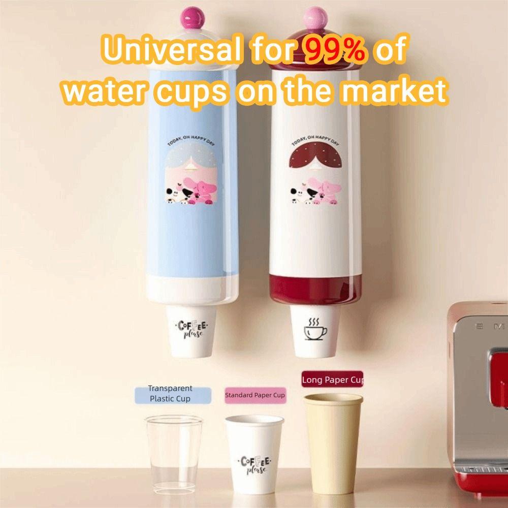 Wall-Mounted Automatic Cup Dispenser Dust-Proof Paper Cup Storage Rack  Bar Counter